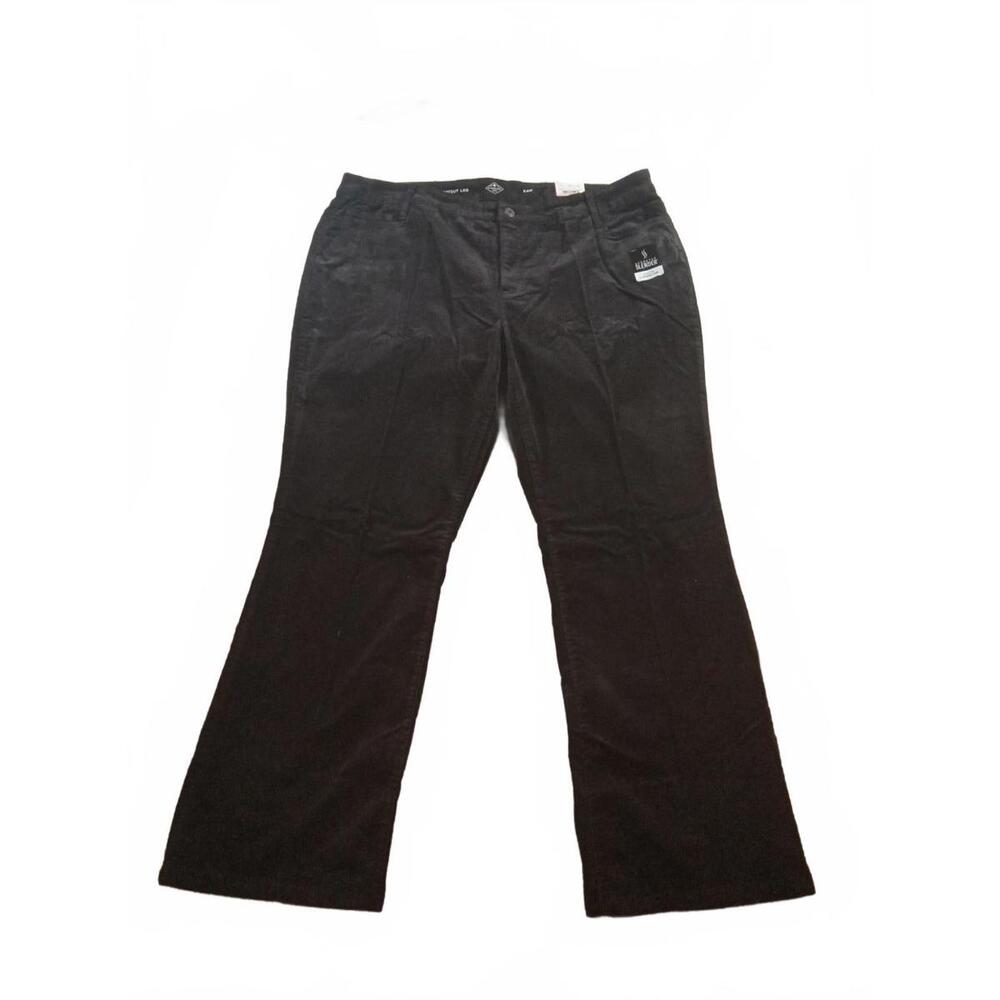NWT Women's Black Casual Corduroy Pants Slender Fit 24W